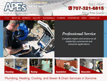 Tablet Screenshot of apesplumbingandheating.com